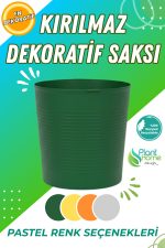 (BÜYÜK BOY SAKSI .)Yeşil 9.5 Litre Dekoratif Bitki Saksısı – İç-Dış Mekan Bitkileri Saksısı