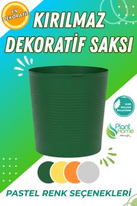 (BÜYÜK BOY SAKSI .)Yeşil 9.5 Litre Dekoratif Bitki Saksısı – İç-Dış Mekan Bitkileri Saksısı