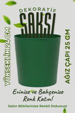(BÜYÜK BOY SAKSI .)Yeşil 9.5 Litre Dekoratif Bitki Saksısı – İç-Dış Mekan Bitkileri Saksısı - Görsel 3