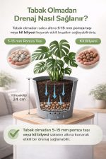 Büyük Boy 9.8 Litre Frost Grey Saksı – İç ve Dış Mekan Uyumlu Dekoratif Saksı - Görsel 3