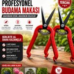 2’li Set Profesyonel Budama Makası – Keskin Çelik Bıçaklı, Yaylı Sistem, Ergonomik Bahçe Makası