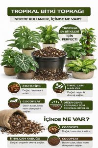 10 Litre - Tropikal Bitki Toprağı Monstera – Alocasia – Schefflera İçin Sinek Yapmayan Formül - Görsel 5