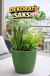 Orkide Saksısı Koyu Yeşil Dekoratif Dış Saksı 1 Adet- 12 Pot Şeffaf Orkide Üretim Saksısı Hediyeli - Görsel 2