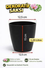 Orkide Saksısı Siyah Dekoratif Dış Saksı 1 Adet- 12 Pot Şeffaf Orkide Üretim Saksısı Hediyeli - Görsel 3