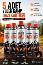 5 Adet Kamp Gaz Kartuşu 400 ML | Kartuşlu Ocak ve Pürmüz Uyumlu | Butan Gaz Tüpü | Yedek Kamp Gazı Seti