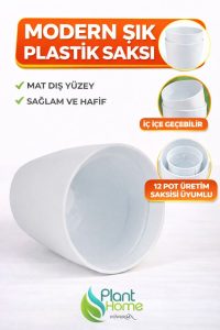 Dekoratif Beyaz Orkide Saksısı - 4 Adet Set Fiyatlı -12 Pot Üretim Saksısına Uygun Kaliteli Ürün - Görsel 4