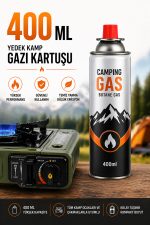 5 Adet Kamp Gaz Kartuşu 400 ML | Kartuşlu Ocak ve Pürmüz Uyumlu | Butan Gaz Tüpü | Yedek Kamp Gazı Seti - Görsel 2