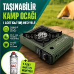 Taşınabilir Kamp Ocağı | Kartuşlu & Tüplü Kullanım | 1 Adet Gaz Kartuş Hediyeli | Portatif Piknik Kamp Ocak