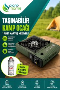 Taşınabilir Kamp Ocağı | Kartuşlu & Tüplü Kullanım | 1 Adet Gaz Kartuş Hediyeli | Portatif Piknik Kamp Ocak