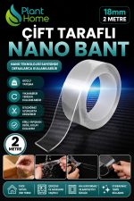 Extra Güçlü Çift Taraflı Nano Bant 18mm 2 Metre Halı Sabitleme Duvar Çerçeve ve Aksesuar Montaj Bandı