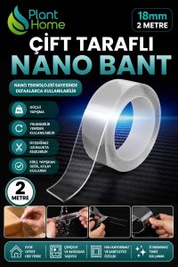 Extra Güçlü Çift Taraflı Nano Bant 18mm 2 Metre Halı Sabitleme Duvar Çerçeve ve Aksesuar Montaj Bandı