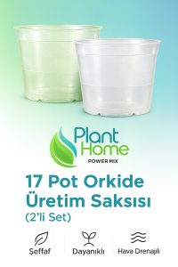17 Pot Orkide Üretim Saksısı - Tropikal Bitki ve Köklü Bitkiler İçin Özel Üretim Saksısı 2 Adet
