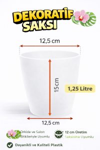 Yarı Şeffaf Dekoratif Orkide Saksısı - 12 Lik Üretim Saksısına Uygun Kaliteli Ürün - Görsel 3