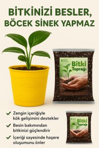 5 Litre Premium Çiçek Toprağı - Vitamin Tavyeli Böcek Sinek Yapmayan Özel Karışımlı Toprak - Görsel 2